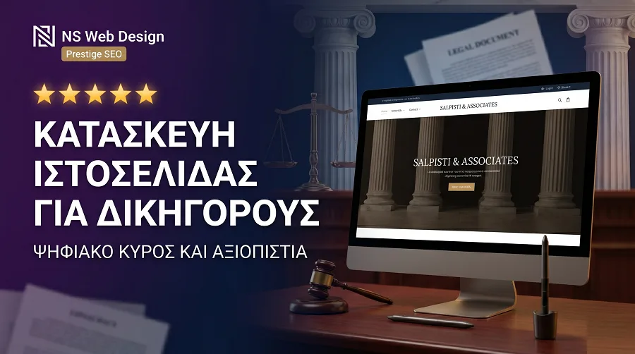Εξειδικευμένη κατασκευή ιστοσελίδας για δικηγόρους και νομικά γραφεία που αναδεικνύει το κύρος
