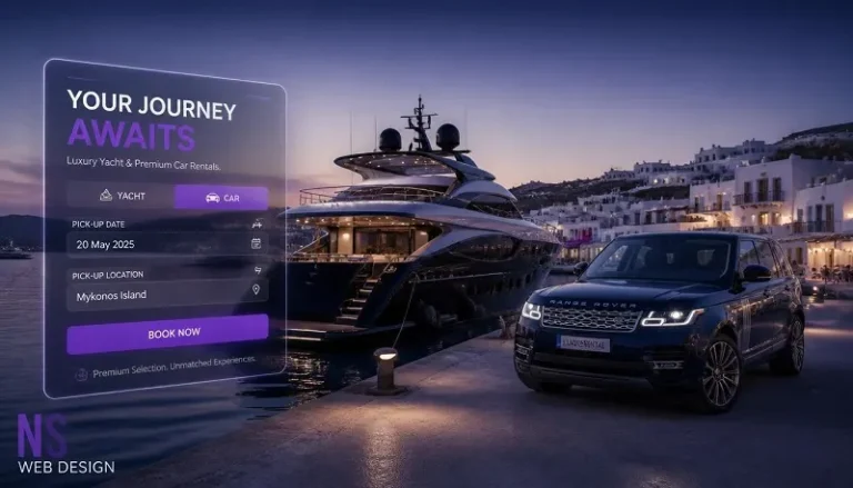 Premium κατασκευή ιστοσελίδας rent a car και yachting για απευθείας κρατήσεις χωρίς προμήθειες.