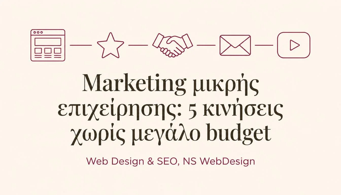Marketing μικρής επιχείρησης: 5 κινήσεις χωρίς μεγάλο budget, εικονογράφηση NS Web Design
